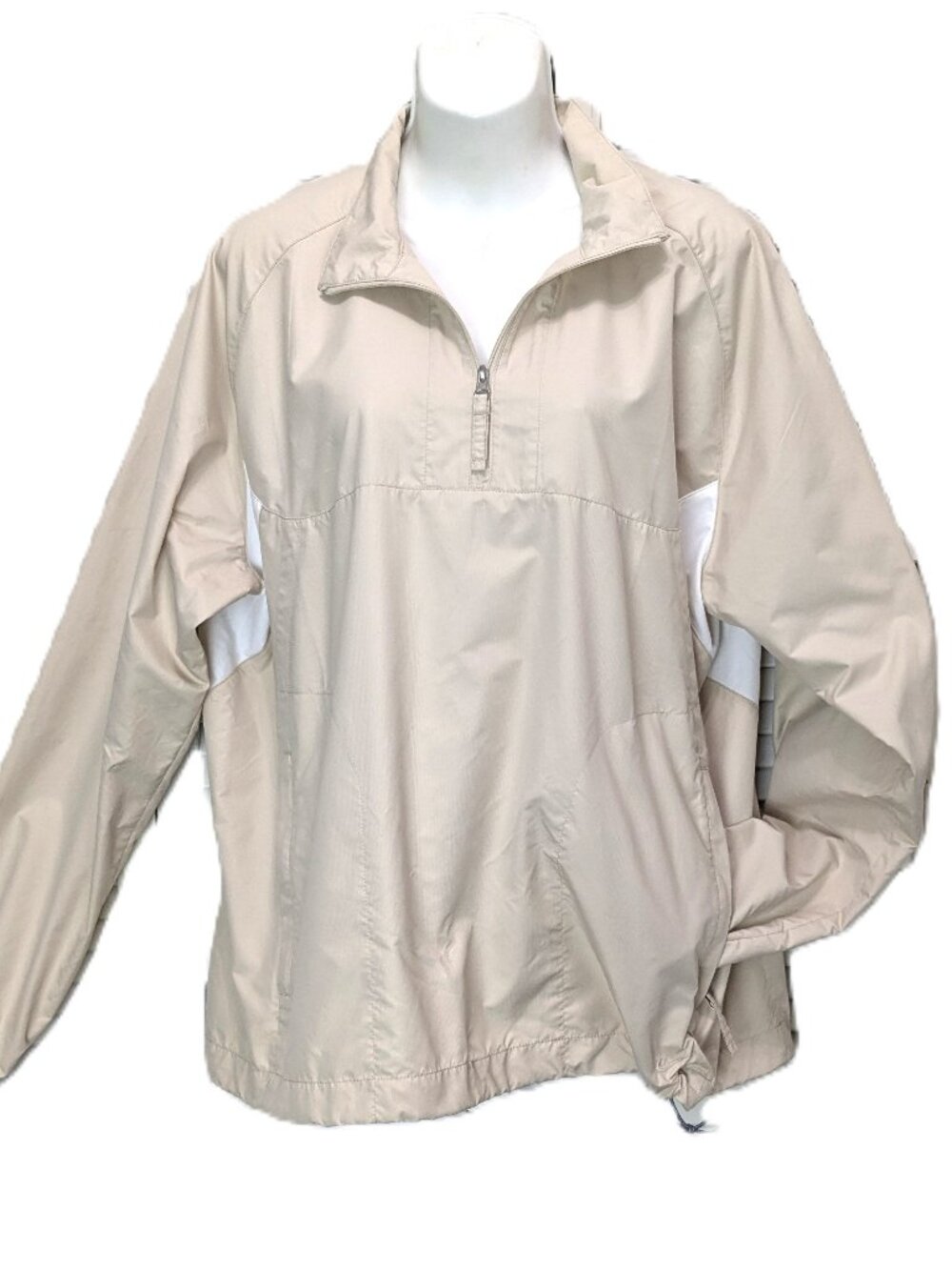 Nike Golf Womens Fit Storm Quarter Zip Windbreaker Pullover Tan Beige XL(16-18)
